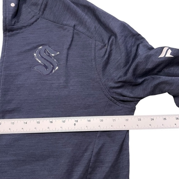 Fanatics Seattle Kraken Authentic Pro-Tech Lightweight Full-Zip Hoodie Size L - Picture 4 of 14